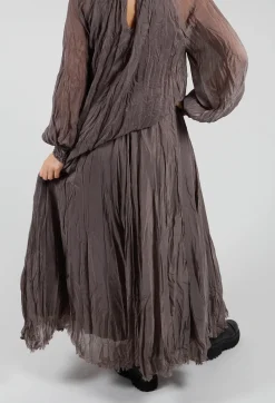 Crinkle Skirt in Iron