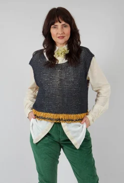 Crocheted Vest in Original Black