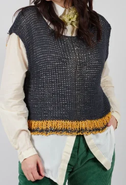 Crocheted Vest in Original Black
