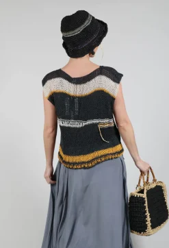 Crocheted Vest in Original Black