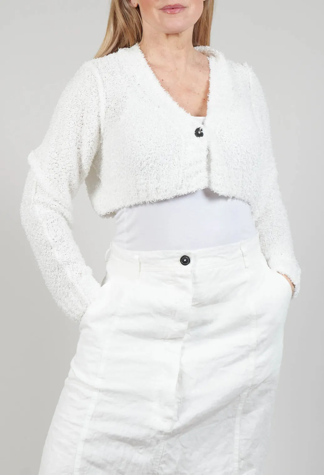 Cropped Cardigan in Callas