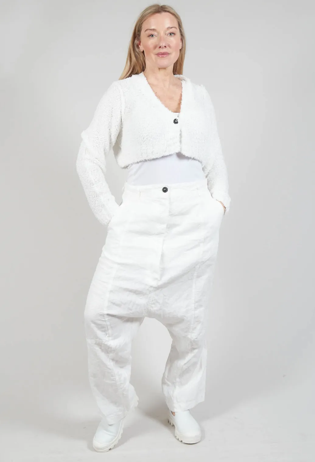 Cropped Cardigan in Callas