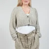 Cropped Cardigan in Straw Cloud