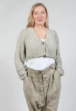 Cropped Cardigan in Straw Cloud