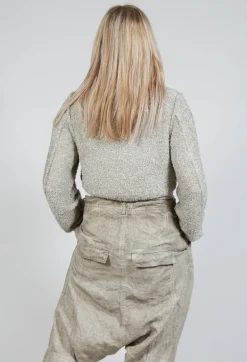 Cropped Cardigan in Straw Cloud