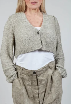 Cropped Cardigan in Straw Cloud