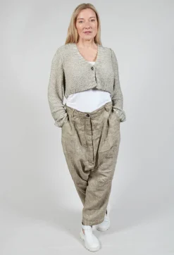 Cropped Cardigan in Straw Cloud