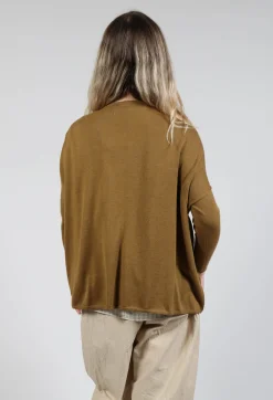 Cropped Cardigan in Tobacco