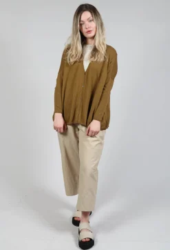 Cropped Cardigan in Tobacco