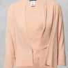 Cropped Cardigan with Button in Baby Peach
