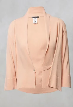 Cropped Cardigan with Button in Baby Peach
