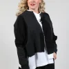 Cropped Cardigan with Contrasting Fabric in Grey