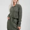 Cropped Cardigan with Patch Pockets in Camp