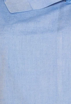 Cropped Cardigan with Pointed Collar in Light Blue