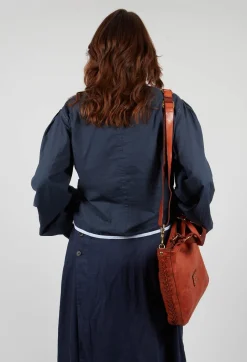 Cropped Cotton Shirt in Blue