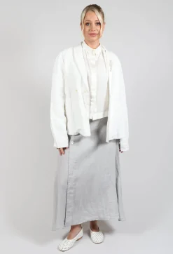 Cropped Cotton Shirt in Original White
