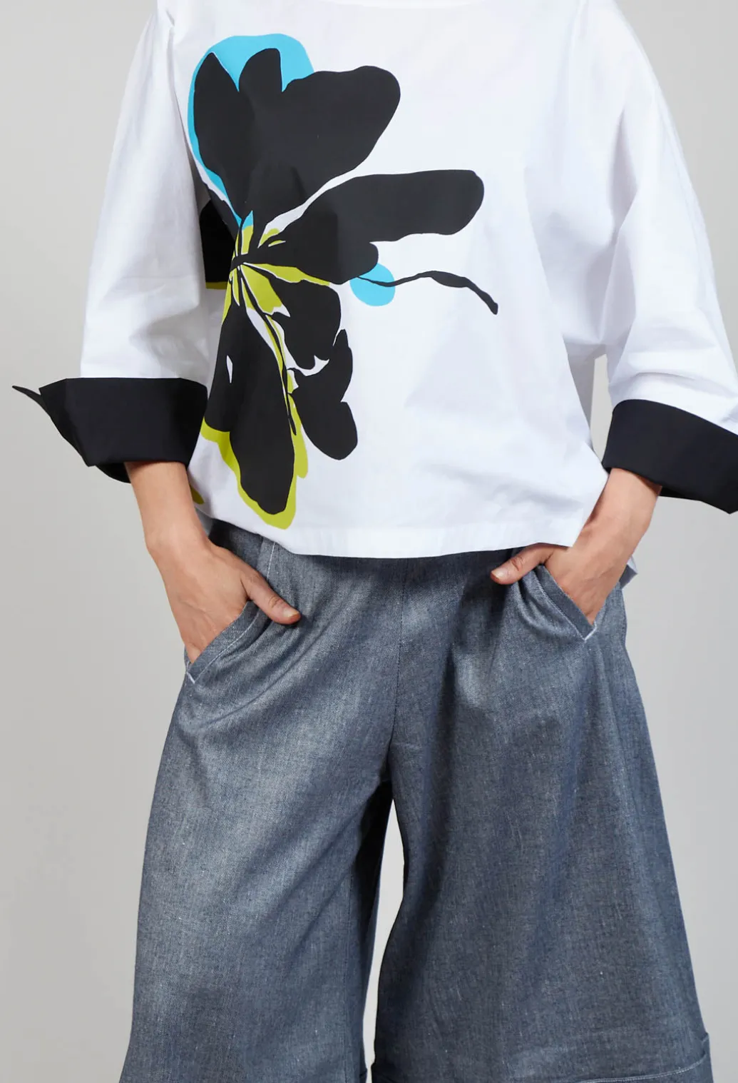 Cropped Culottes in Original Indigo