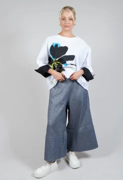 Cropped Culottes in Original Indigo