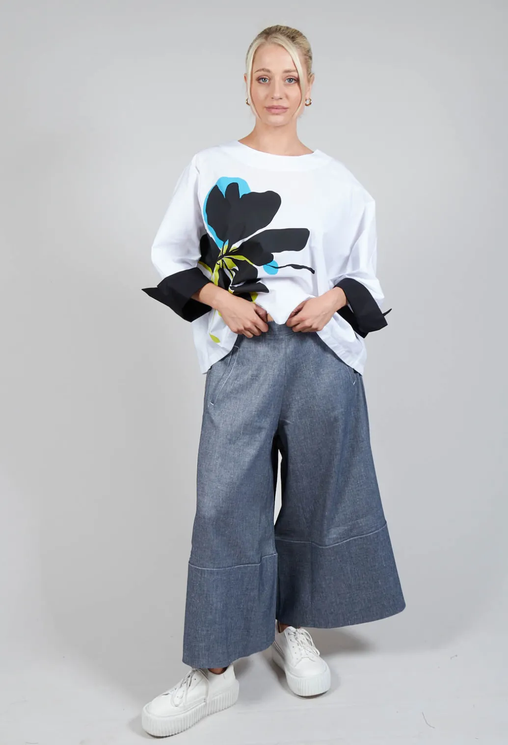Cropped Culottes in Original Indigo