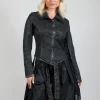 Cropped Denim Jacket in Black