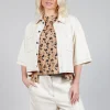 Cropped Denim Shirt in Off White