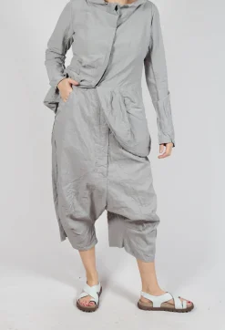 Cropped Drop Crotch Trousers in Moon