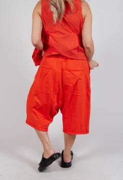 Cropped Drop-Crotch Trousers in Mandarine