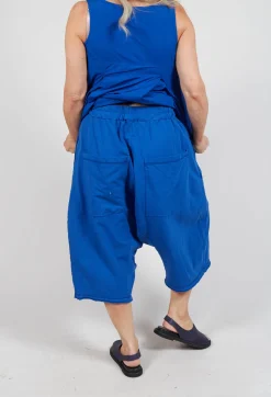 Cropped Drop-Crotch Trousers in Royal
