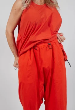 Cropped Drop-Crotch Trousers in Mandarine