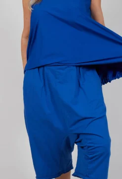 Cropped Drop-Crotch Trousers in Royal