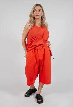 Cropped Drop-Crotch Trousers in Mandarine