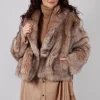 Cropped Fur Jacket with Wrap around Front