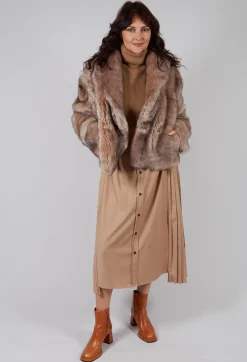Cropped Fur Jacket with Wrap around Front