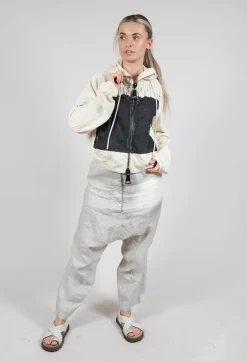 Cropped Hooded Jacket in Black Paint