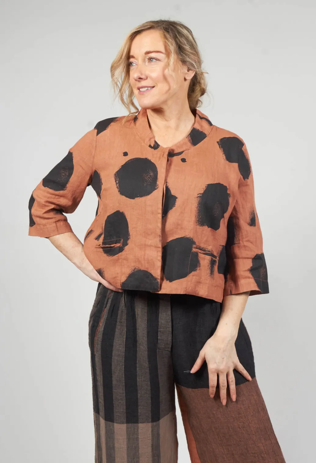 Cropped Jacket in Copper