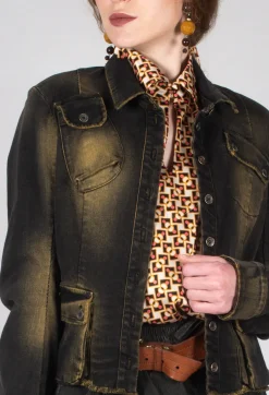 Cropped Jean Jacket in Denim Tumeric