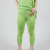 Cropped Jersey Leggings in Lime