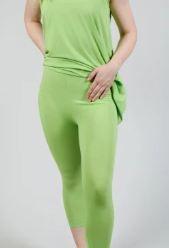 Cropped Jersey Leggings in Lime