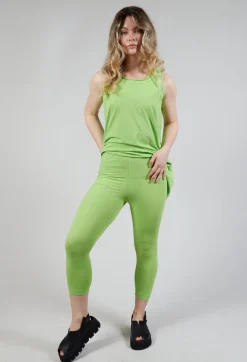 Cropped Jersey Leggings in Lime