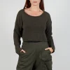 Cropped Jumper with Feature Hem in Jungle