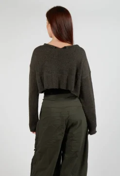 Cropped Jumper with Feature Hem in Jungle
