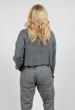 Cropped Jumper with Feature Hem in Rock