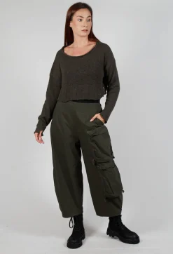 Cropped Jumper with Feature Hem in Jungle