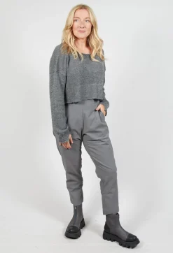 Cropped Jumper with Feature Hem in Rock
