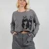 Cropped Jumper with Motif in Rock Jacquard