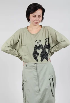 Cropped Jumper with Motif in Defender Jacquard