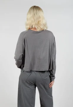 Cropped Jumper with Motif in Rock Jacquard
