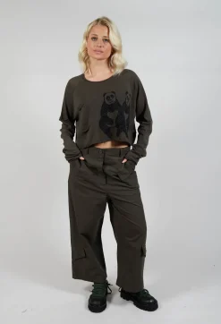 Cropped Jumper with Motif in Jungle Jacquard
