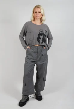Cropped Jumper with Motif in Rock Jacquard