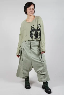 Cropped Jumper with Motif in Defender Jacquard